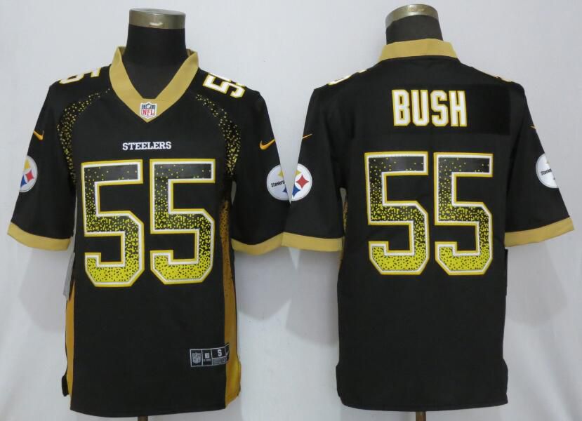 Men Pittsburgh Steelers #55 Bush Black Nike Vapor Untouchable Drift Fashion NFL Jerseys